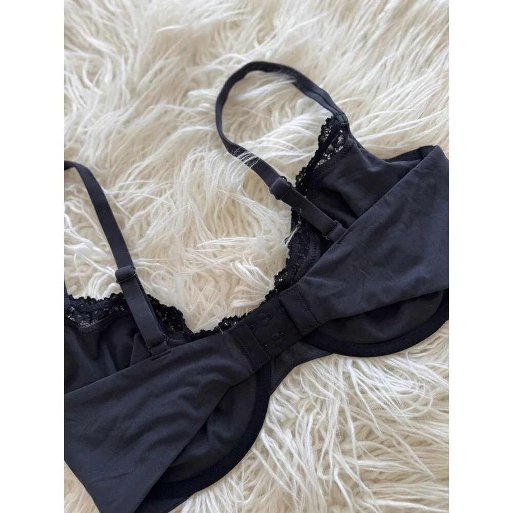 Skims Fits Everybody Lace Demi Underwire Bra Onyx Size 32DDD - Picture 6 of 6